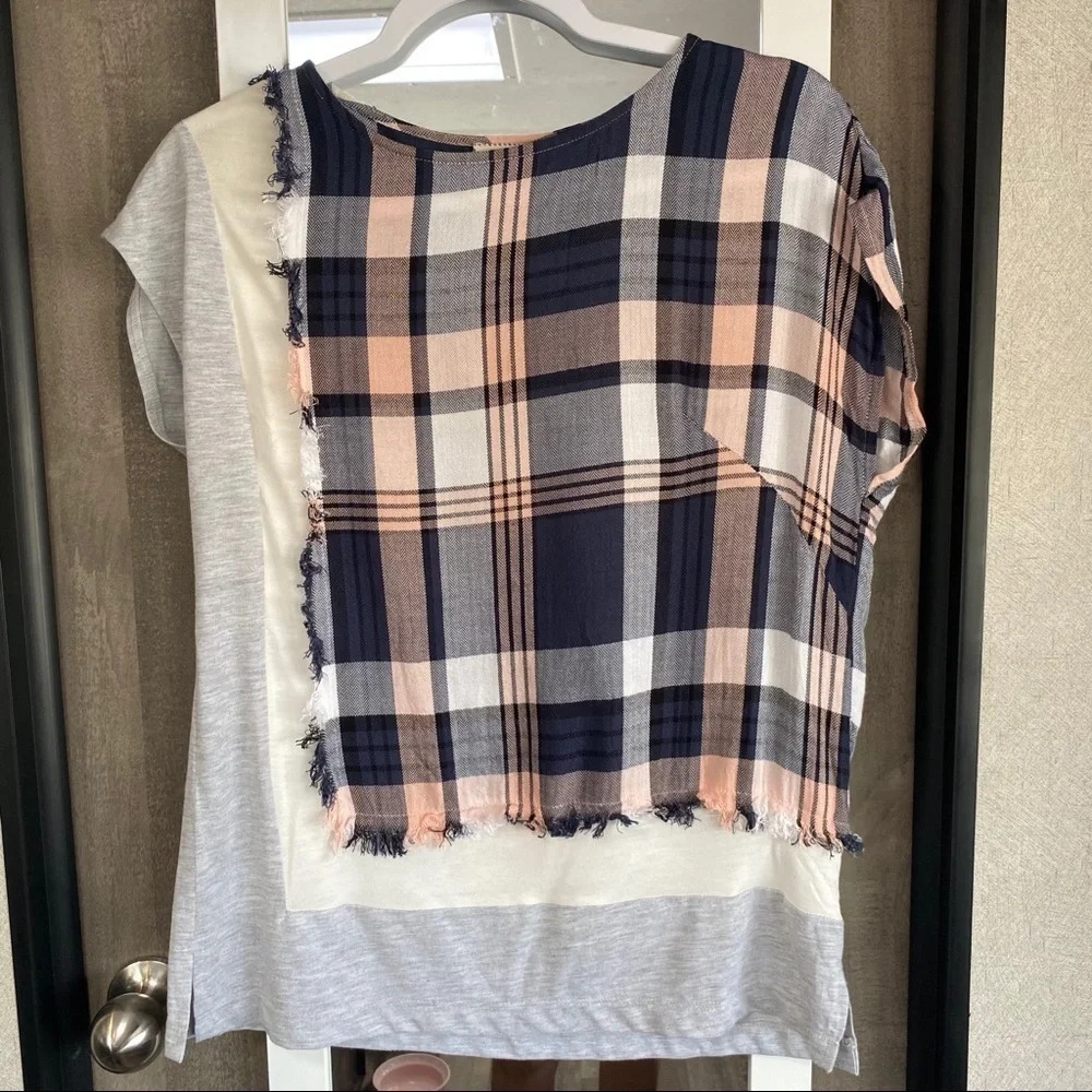 Postmark Anthropologie Plaid Blouse